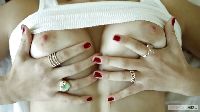 Beautiful Ashley Adams massages her titties