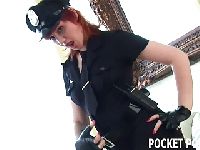 A redheaded policewoman