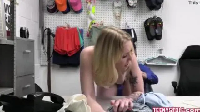 Skinny Blonde Teen Shoplifter Fucked Hard In Ass by officer