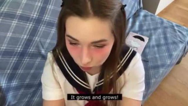 POV little girl in japanese school uniform