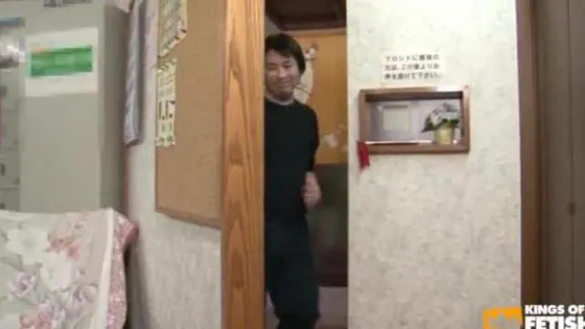 Japanese babes take a shower and get fingered by a pervert guy