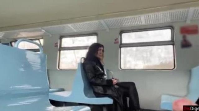 Public Handjob on a train Ends in a Blowjob from a Stranger